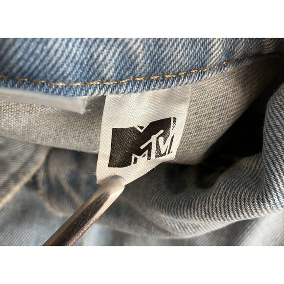 MTV H&M Denim Jacket With Graphic Print Logo Men’s Size L - Picture 6 of 7
